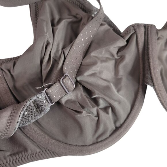 Wacoal Back Appeal Dot Jacquard Bra Gray 34DD Underwire Seamless Cup #855303 - Picture 8 of 10